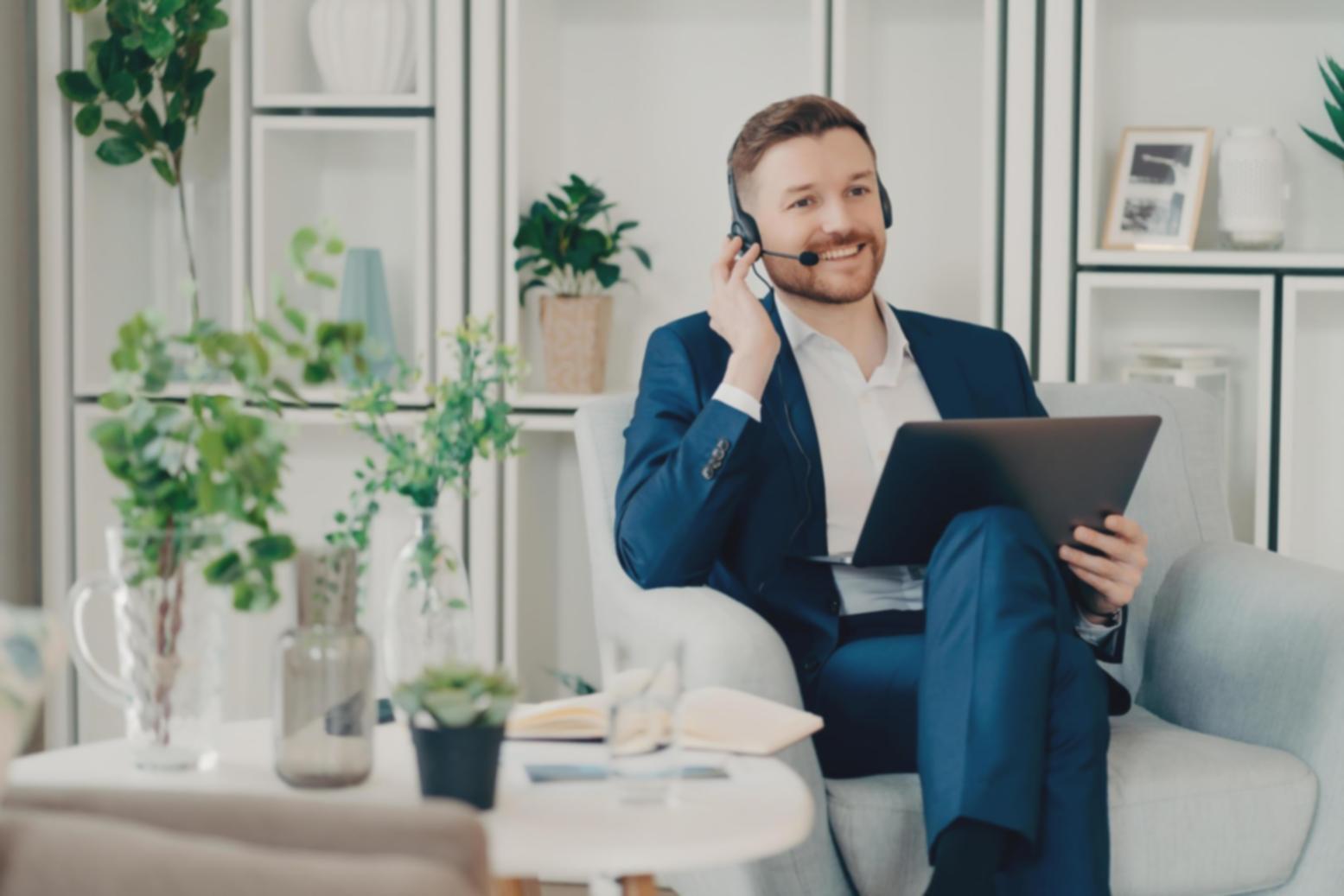 Financial planning session with documents and laptops